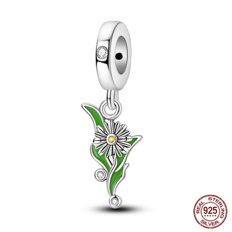 925 Silver Tree of Life Four-Leaf Clover Green Series Charms Beads Fit Qikaola 925 Original Bracelet DIY Jewelry Making