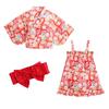 Summer Japanese 3 Piece Obi Japanese One Top and Bottom Comes with Yukata Fireworks Festival HF08 [SLINX] Yukata, Children, Girls, Babies, Kids,