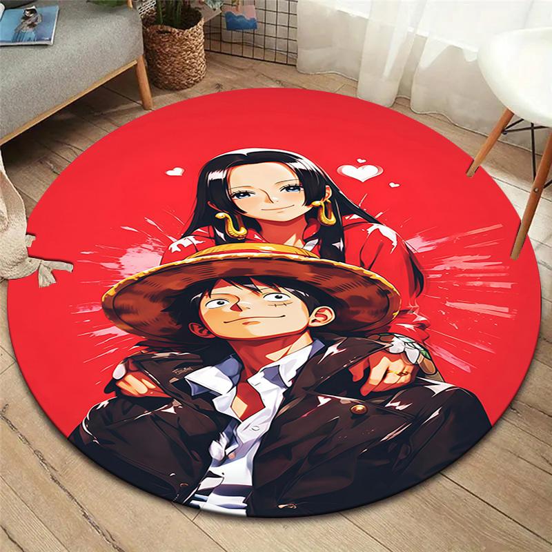 Luffy D Round Area Rug Carpet Rug For Living Room Bedroom Sofa Playroom Decor Nonslip Floor Mat