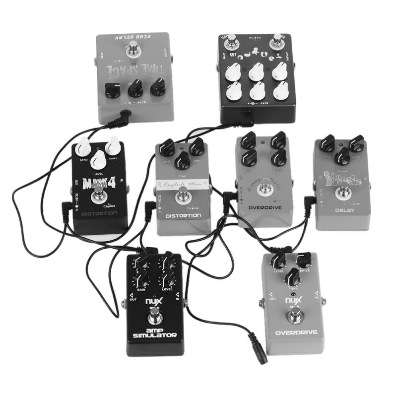 9 В постоянного тока от 1 до 3/4/5/6/8 способов, угловая вилка, кабель-адаптер гирляндной цепи, шнур питания для электрогитары