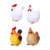 2 шт. Миниатюрные фигурки кур Настольное украшение Петух Курица Декор цветочного горшка Садовые статуэтки для заднего двора Стола Бонсай