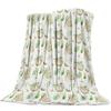 Blanket Sloth Leaves Cute Animal Cartoon Tropical Forest Hawaiian Forests Flannel Blanket Soft Throw Sofa Bed Travel Blankets