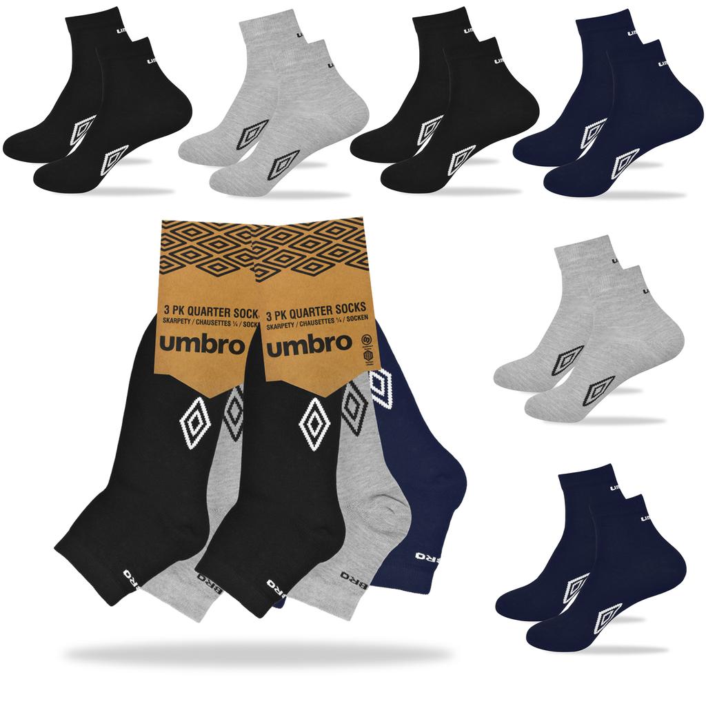 UMBRO Men's Socks Quarter 6 Pairs