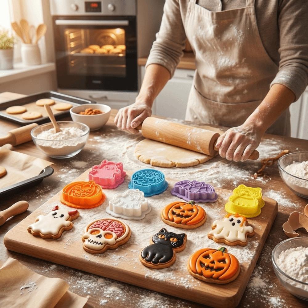 Mini Ghost Pressing Cookie Mold Plastic Halloween Cookie Cutters Cute Fondant Molds Kitchen