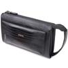 Stylish Clutch Bag for Men Made of Genuine Textured Leather with Reptile Embossing CANPELLINI 21563 Black
