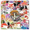 50 Cat Mushroom Graffiti Stickers Personalized Cartoon Animals and Plants Decorative Mobile Phone Case Water Cup Creative Stickers