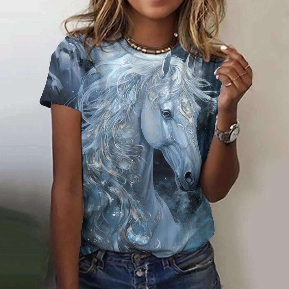 Summer Phoenix 3D Print T-shirts Women Streetwear Casual Fashion Animal Y2k Short Sleeve T Shirt O-neck Tees Tops Clothing