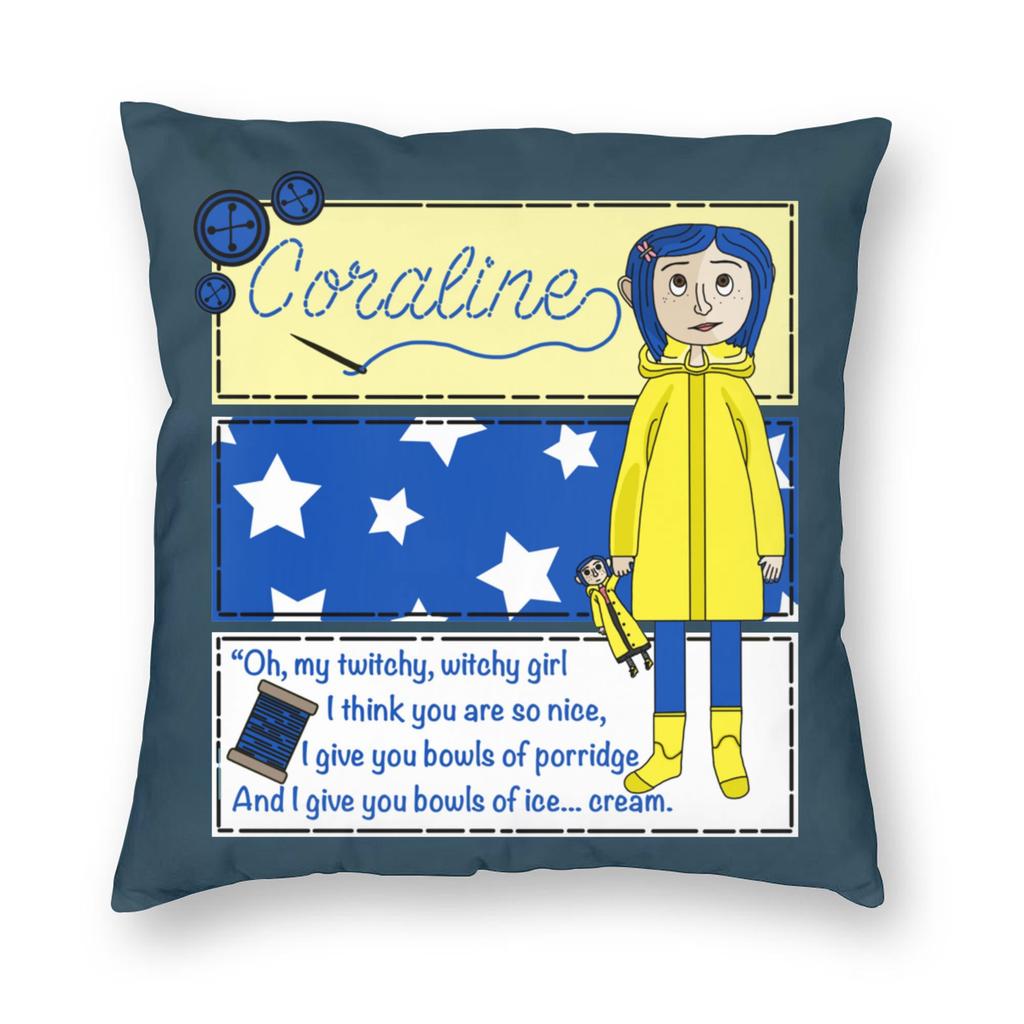 Наволочка Coraline Noise с двусторонней печатью, чехол для декоративной подушки, чехол для декоративной подушки-плед, для спальни