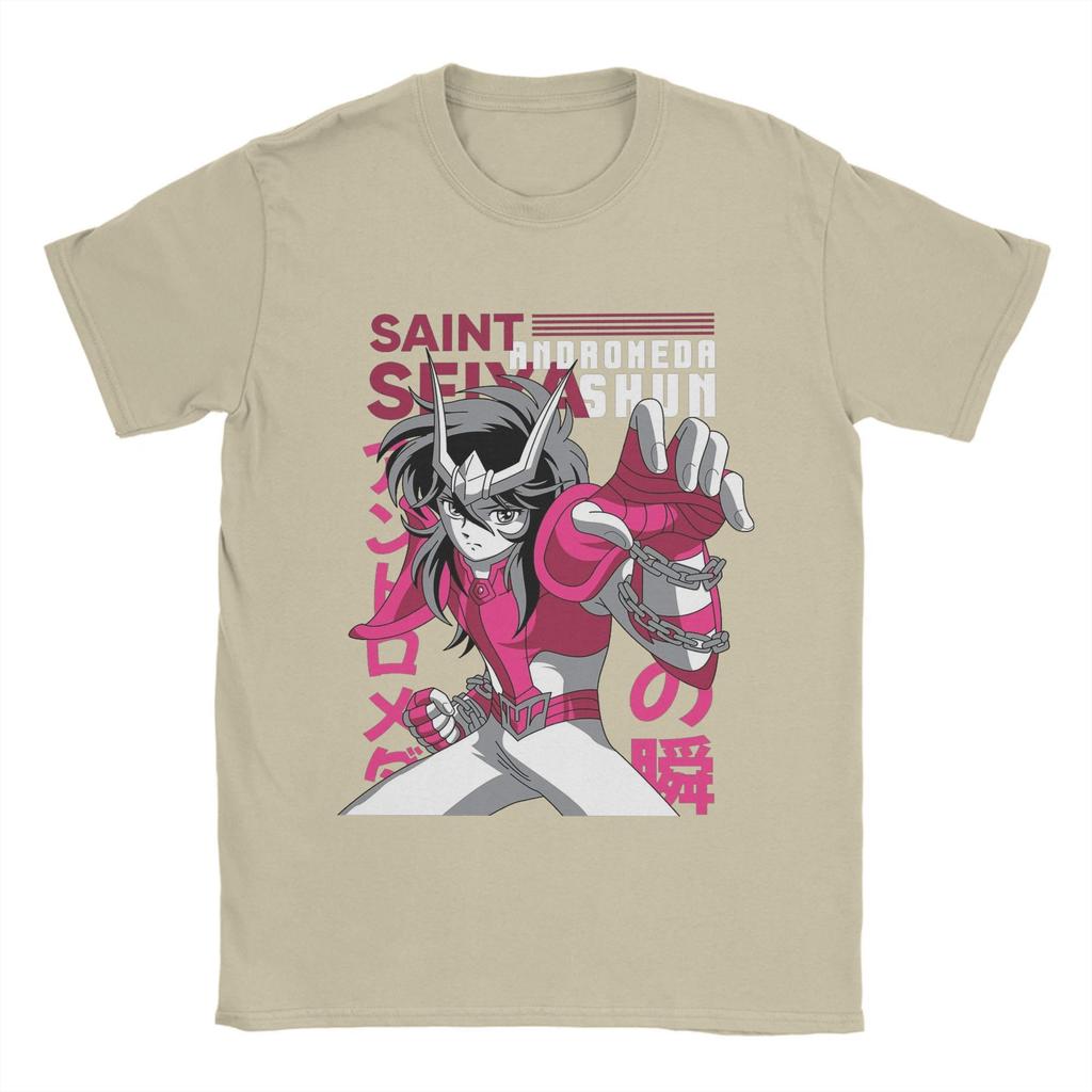 Мужская футболка Андромеда Шун Saints Seiya 100% хлопок одежда забавные футболки с коротким рукавом и круглым вырезом больших размеров