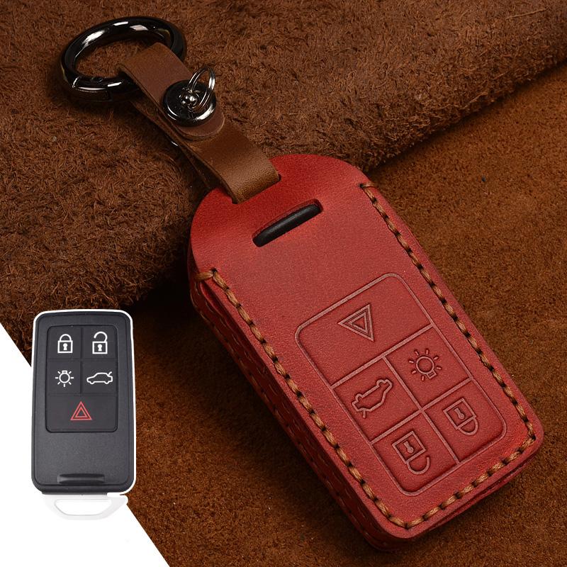Leather Car Key Cover Full Case For Volvo S60 S80 V60 XC60 XC70 S60L V40 XC90 Keychain Remote Auto Accessories Ring Protector