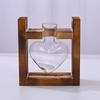Bonsai  Heart Shape Home Decoration Wedding Vase Wooden Frame Glass Vase Hydroponic Plant Vase Vintage Flower Pot Table Desktop