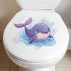 Cartoon-painted Underwater Whale Stickers for Bathroom Toilet and Toilet Home Beautification and Decoration