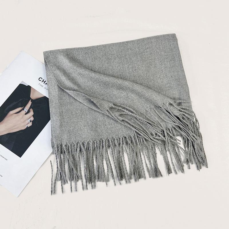 Autumn and Winter New Solid Color Scarf Imitation Cashmere Scarf Women's Warm Shawl Scarf