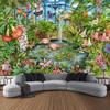 Plant Flower Tapestry Wall-mounted Bohemian Psychedelic Tropical Animal Flamingo Print Large Tapestry Aesthetic Home Decoration