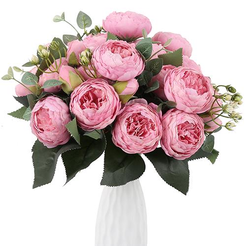 4 пучка пионов, искусственные цветы, шелковые искусственные цветы, букеты для дома, свадебное украшение, центральное украшение для стола, свадебные цветочные композиции