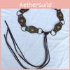 Handmade Hollow Pattern Western Pu Leather Belt For Women Stylish Summer Accessory