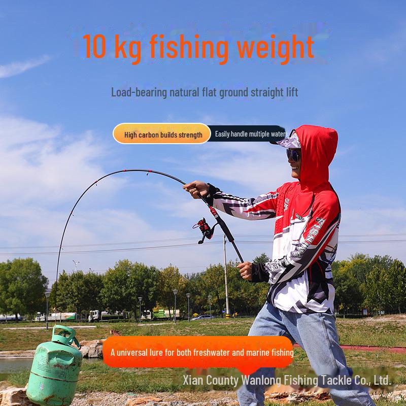 Adjustable Carbon Fiber Lure Rod with ML Action and Straight Gun Handle for Slippery Fishing.