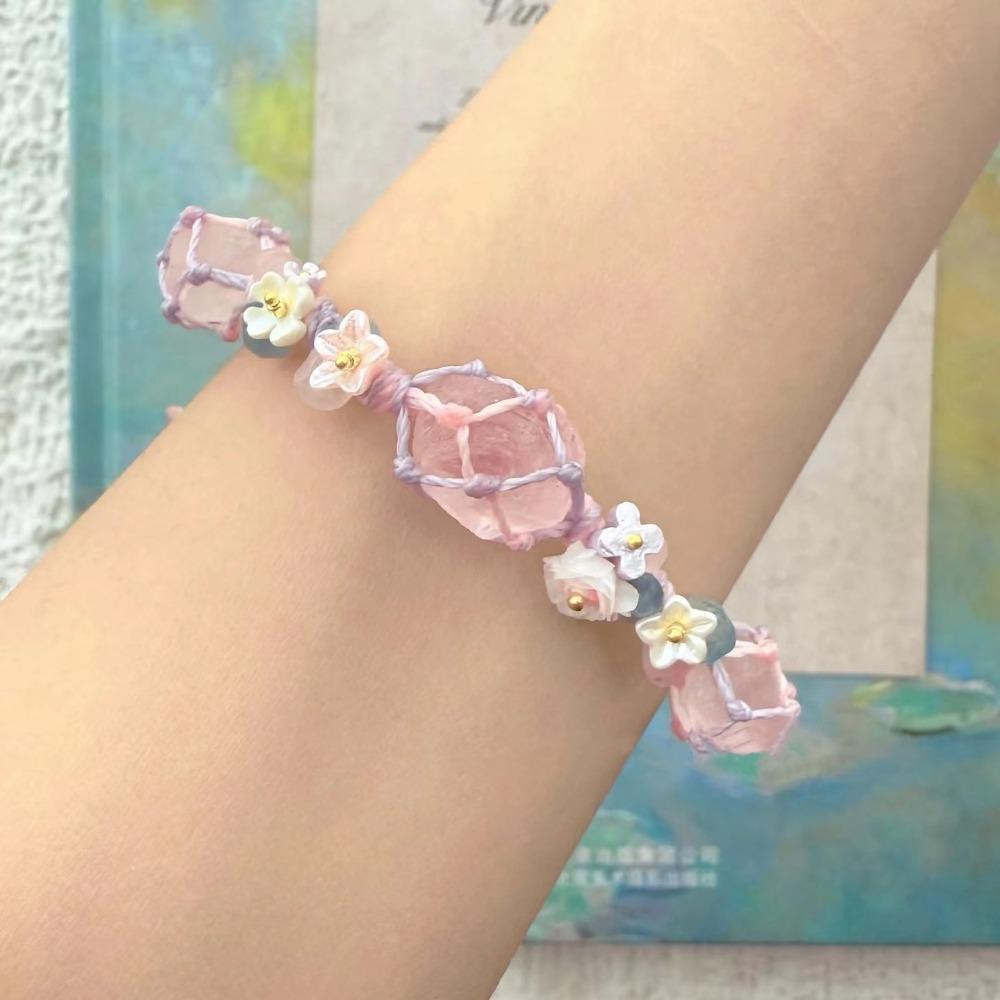 Натуральный плетеный флуоресцентный браслет, браслет из цветных камней неправильной формы, для пары