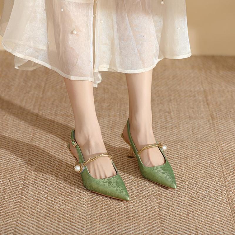 Women High Heels Sandals Peep Toe Sexy Skinny Pointed Party Dress Shoes Design Summer 2024 New Pumps Casual Zapatillas De Mujer