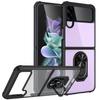 For Samsung Galaxy Z Flip 4 Case Shockproof Magnet Car Holder Ring Case For Galaxy Z Flip 3 Zlip4 Transparent Clear Back Cover