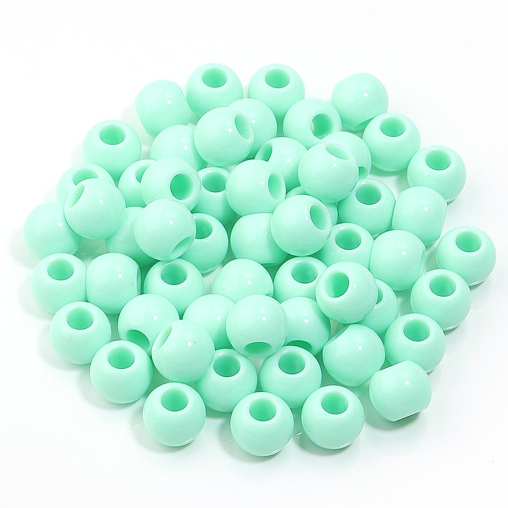 50pcs/lot 10 12 14mm Acrylic Big Hole Beads Multicolor Loose Spacer Round Beads For DIY Bracelet Earrings Jewelry Accessories