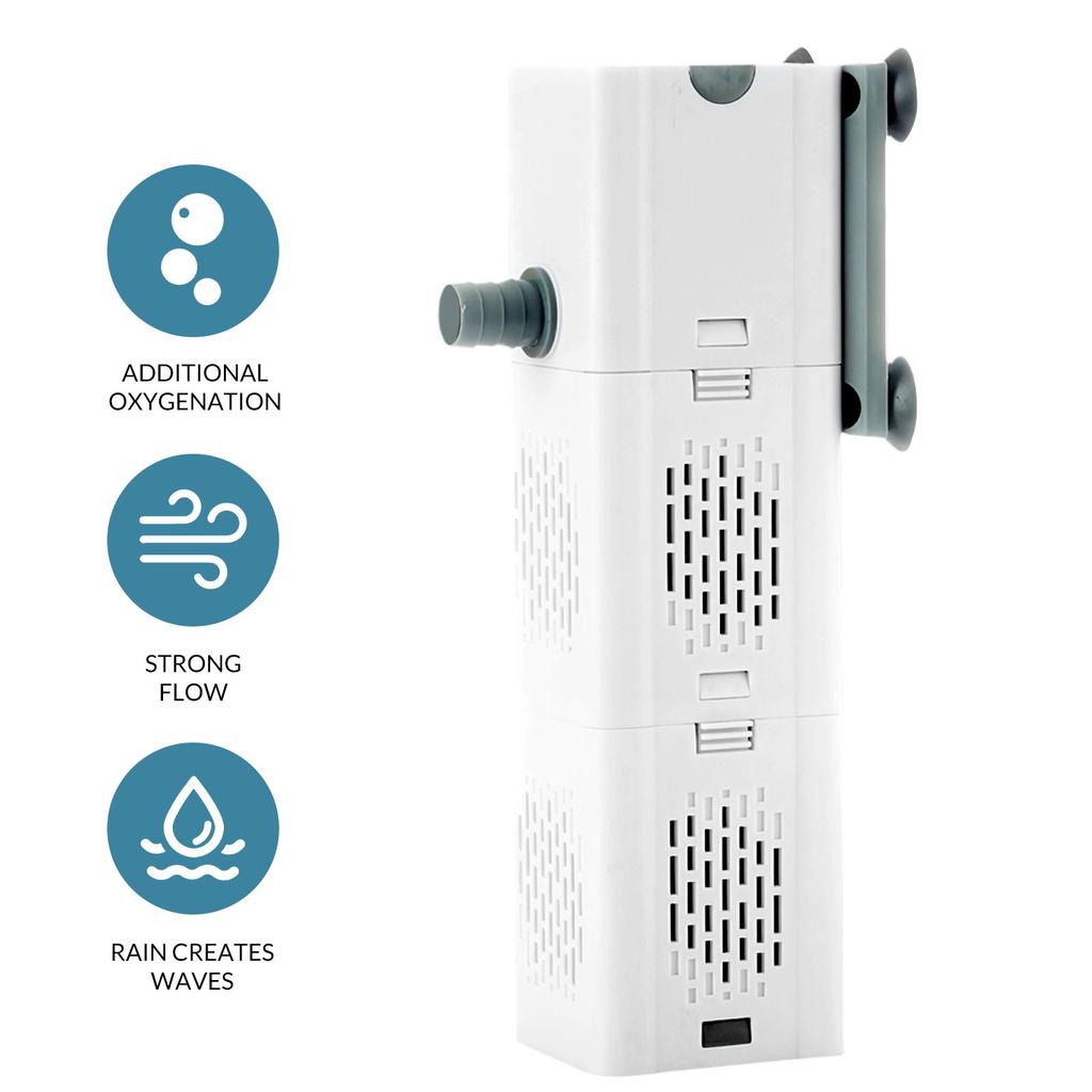 Aquarium Filter Pump 90 Gallon Internal Aquarium Fish Tank Canister 475 GPH Filter Water Filtration Aerator Wave Maker