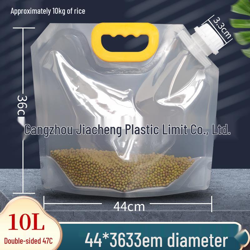 Large Transparent Spout Pouch for Grain Storage and Easy Portioning