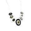 [H2477] - Designer Necklace 'Bora Bora' Black White