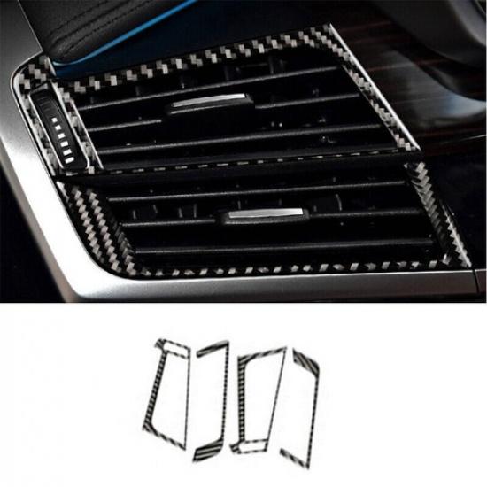 For BMW X5 X6 2014-2018 Real Carbon Fiber L&R AC Air Outlet Vent Cover Trim 4PCS
