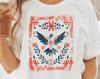 Vintage Floral Eagle Graphic Tee - Americana Patriotic T-Shirt