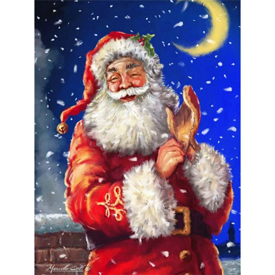 5D алмазная живопись Рождественский полный круглый комплект вышивка мозаика картина вышивка крестиком настенная наклейка подарок DIY украшение дома