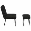 Black Velvet Relaxation Armchair with Footstool