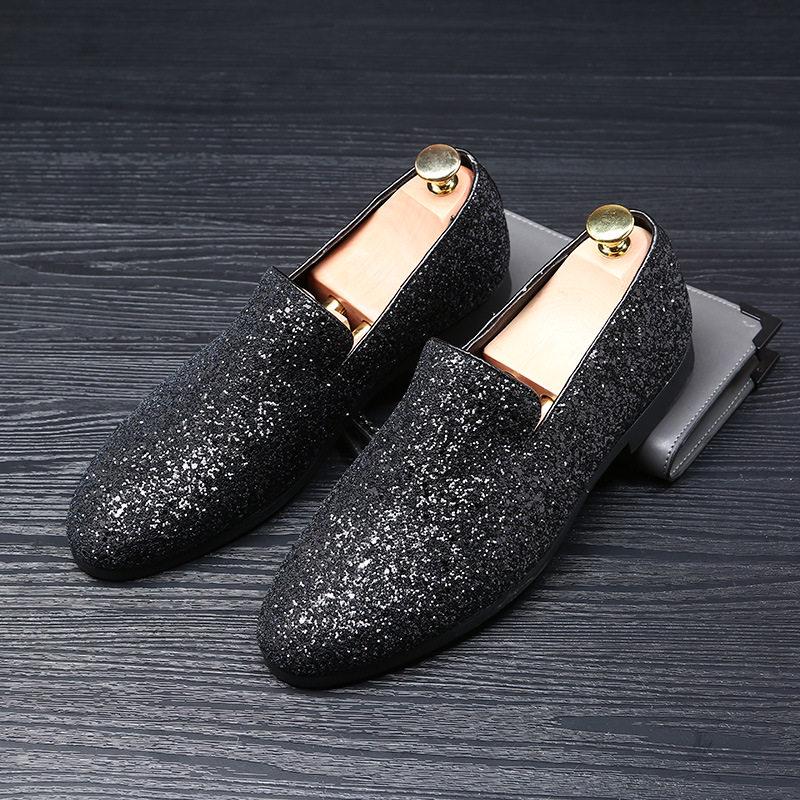 Men's Gold Sliver Dress Shoes Luxury Bling Bridegroom Wedding Shoes Men Party Loafers Elegant Office Shoes Size 12