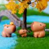 Miniature Cartoon Capybara Model Figurine Desk Garden Landscape Ornament Resin Craft Home Office Decor Car Desktop Knickknacks