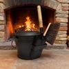 Ash Bucket Shovels Heat Resistant with Handle Accessories Lid Sturdy Gloves Can for Hearth