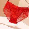Red Lace Low-Waist Sexy Panties with Sweet Bow