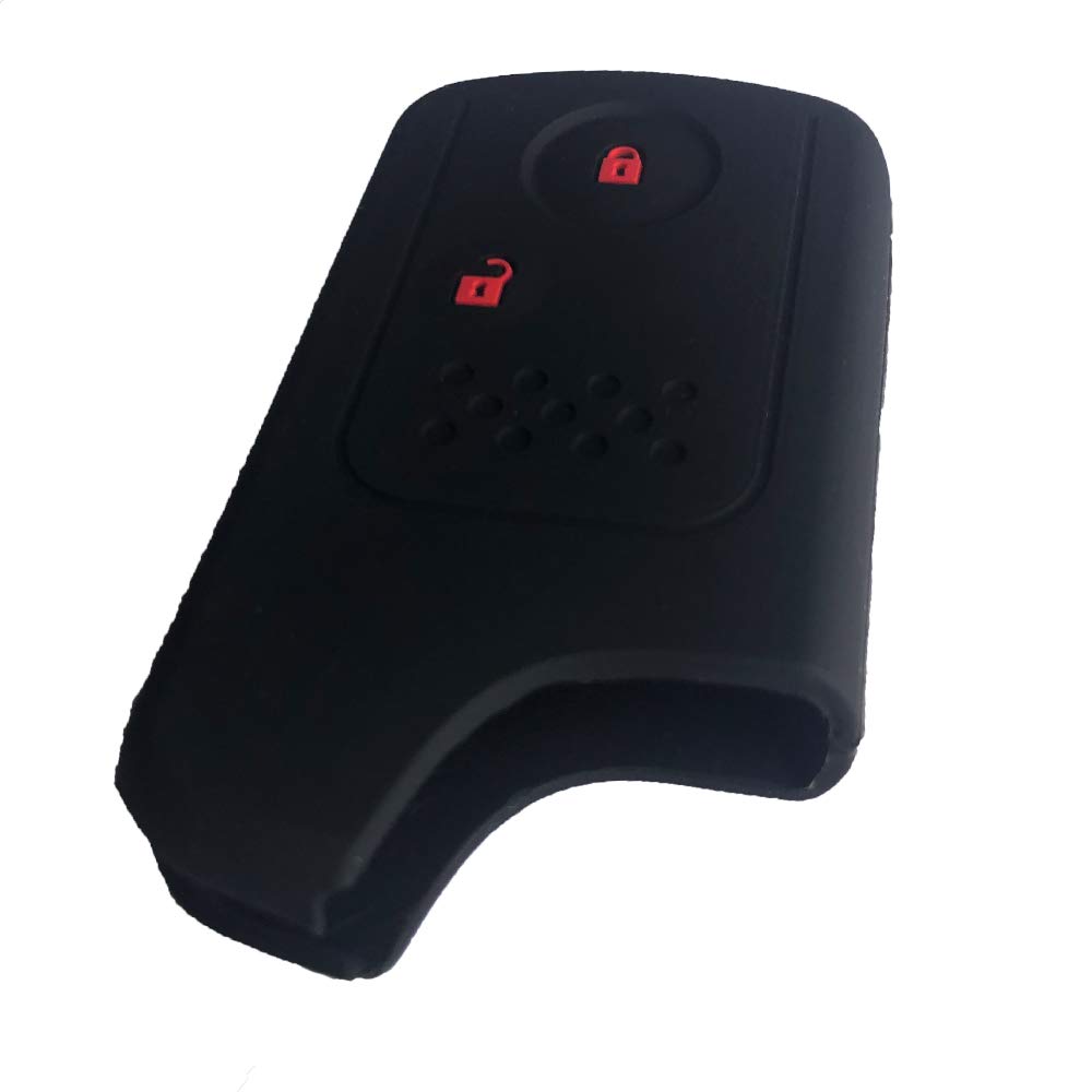 Чехол для смарт-ключа ZIAN Honda для автомобиля Step Wagon Freed Elysion Odyssey CR-Z Zest Cord Stream Insight CR-V Fit Fit Shuttle Life и т. д.. (Черный 2 (Красная кнопка)