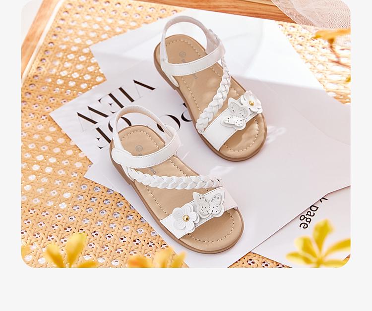 Davidella girls' sandals with exposed toes for summer babies, sweet children's shoes, beach sandals
