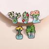 Fresh Flower Metal Brooches In Test Tube Flask Student Schoolbag Decorative Pins Badge Bag Accessories Waist Collar Medal Buckle