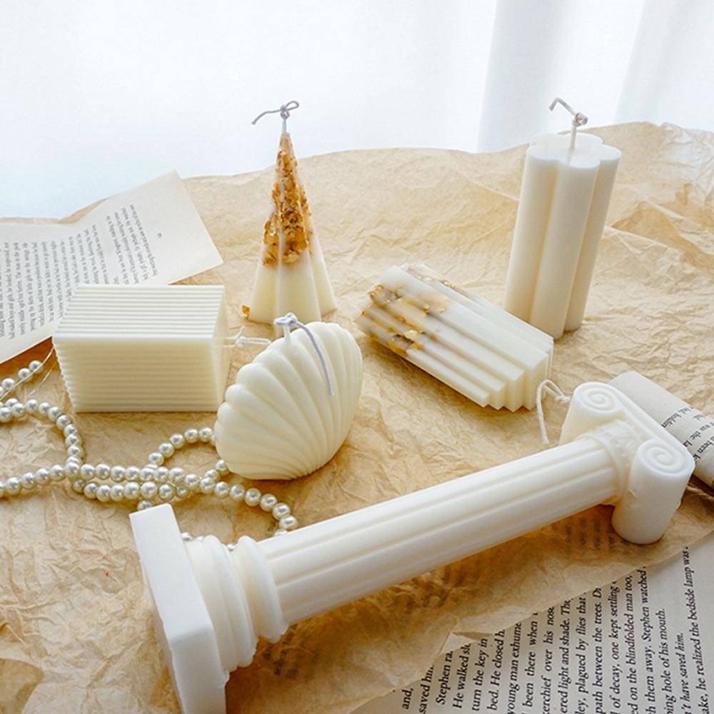 DIY Soy Ice Flower Embossed Ornaments Columnar Candle Mold Aromatherapy Wax Model Home Deor