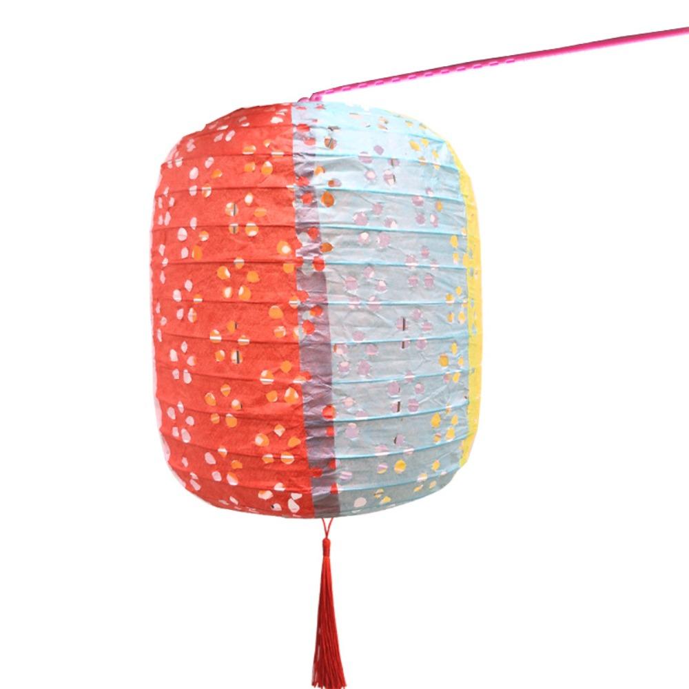 Cylindrical Hanging Lampion Colored Hollow Lantern Festival Lantern Paper Lantern Mid-autumn