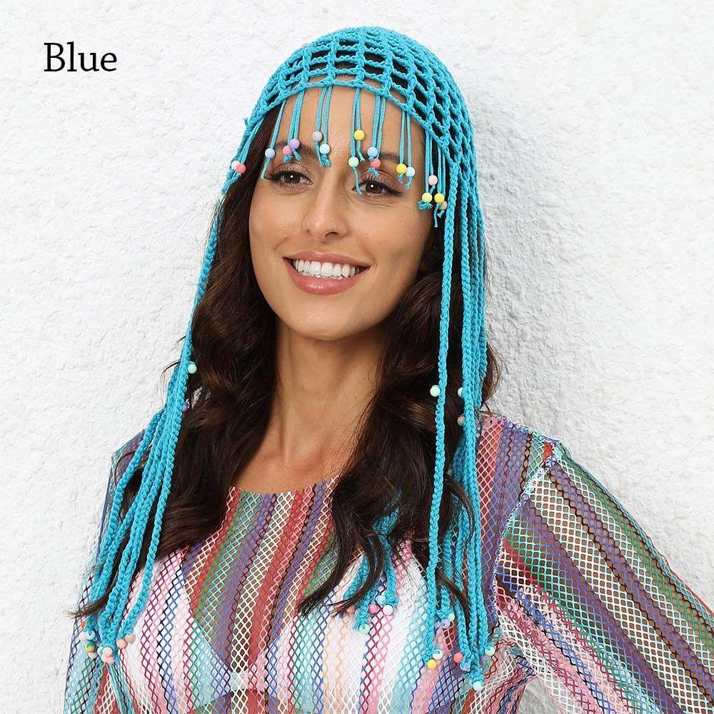 Вязаная шапка Y2k ручной работы, шапка-бини, дышащая шапка-берет для женщин