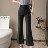 Harajuku OL Office Summer High Waist Summer Women's Wide Leg Capris Flare Pants for Women Baggy Suit Pants Woman Trousers