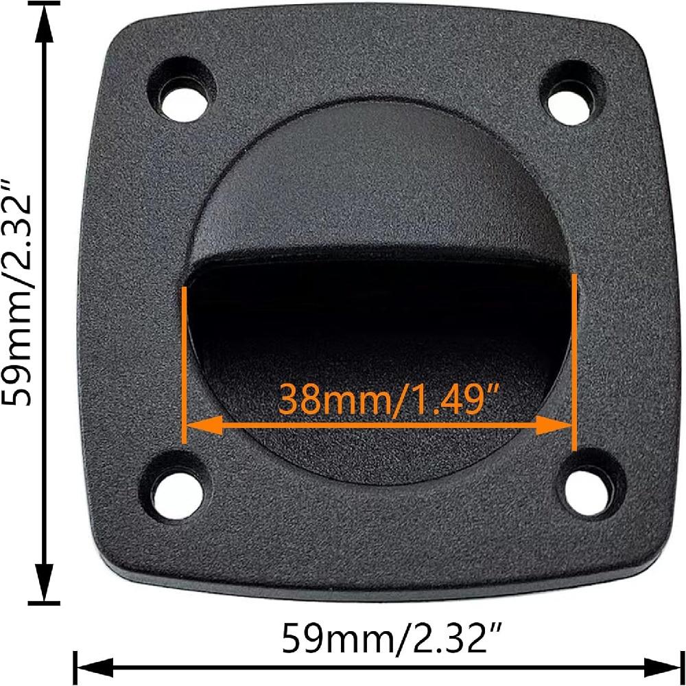 Черная нейлоновая ручка для раздвижной двери, квадратная ручка для люка, аксессуары для яхт, моторных лодок и катеров(4 шт.)