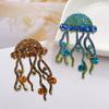 Vintage Baroque Luxury Jellyfish Full Rhinestone Badges Brooches For Women Men Palace Middle Sea Animal Pins Accessories