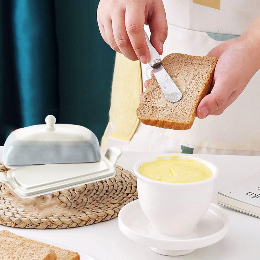 Household Butter Box Ceramic Cheese Fresh-keeping Box Tableware Storage Tray Fruit