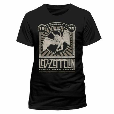 Led Zeppelin Madison Square Garden 75 Черная классическая футболка унисекс в стиле рок-метал