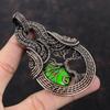 Дерево жизни Медный кулон с бирюзой и зеленой медной проволокой, подвеска с драгоценным камнем, плетеная вручную проволока, подарок для женщин, ювелирные изделия из меди