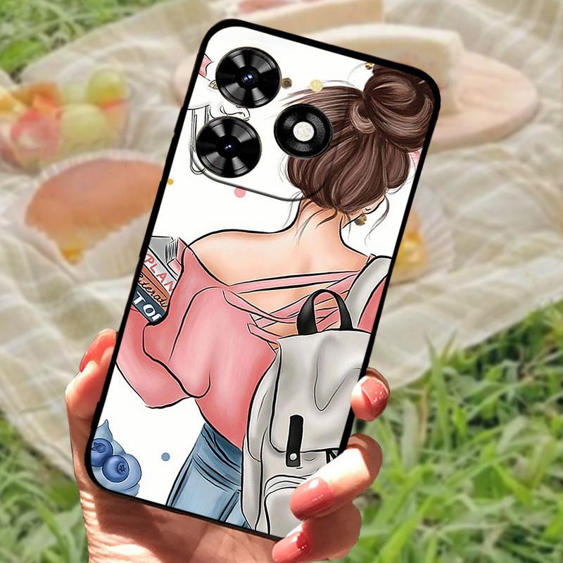 Для Tecno Spark 20 20C Чехол-бампер Силиконовый Мягкий Мраморный Черный Funda Coque для Tecno Spark 20 Pro Защитные Чехлы Spark20