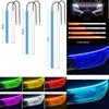 1Pair Start Scan DRL Car Daytime Running Light Flexible Waterproof LED Strip Sequential Turn Signal Light For Auto Headlight 12V